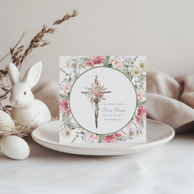 Tarjeta de Pascua de la Cruz Floral de Risen (Subido por el creador)