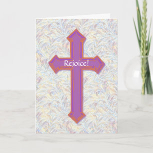 Tarjeta de Pascua de la Cruz Purpúrea Rústica de A
