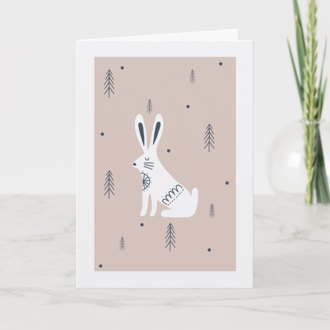 Tarjeta de Pascua de la Liebre Curiosa (Anverso)