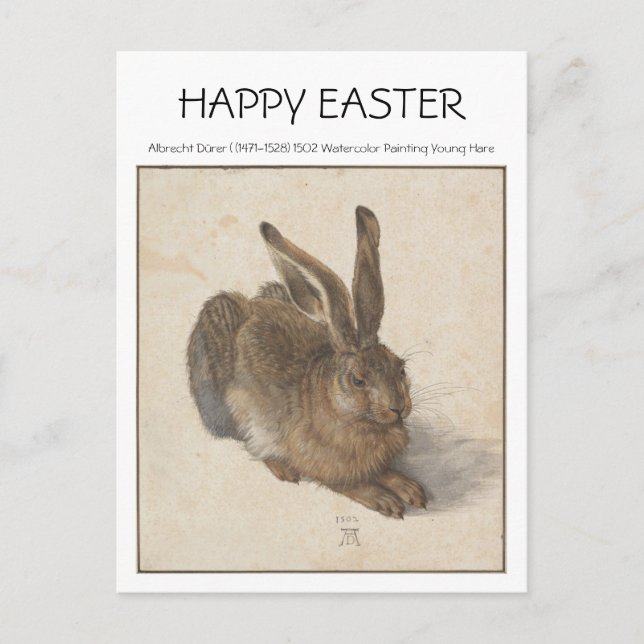Tarjeta de Pascua de la liebre de Albrecht Dürer 1 (Anverso)