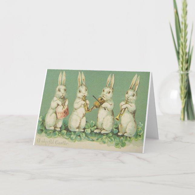 Tarjeta de pascua de la orquesta del conejito de (Anverso)