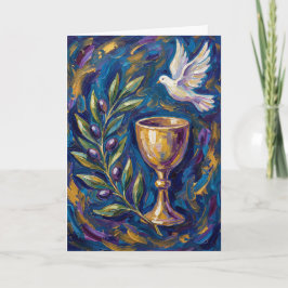 Tarjeta de Pascua de la Rama de Olivo de la Paz