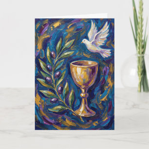 Tarjeta de Pascua de la Rama de Olivo de la Paz