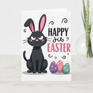 Tarjeta de Pascua de Liebre Gruñona Feliz