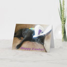 Tarjeta de pascua de los oídos del conejito de