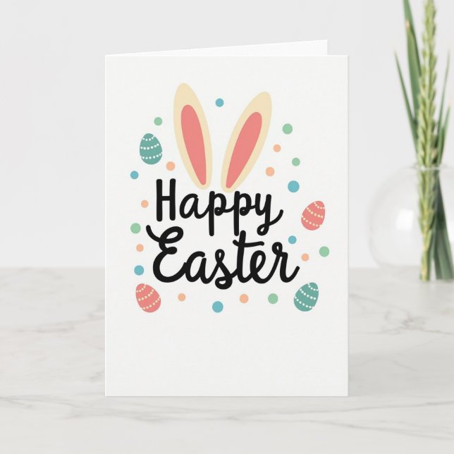 Tarjeta de Pascua de lunares pastel (Anverso)