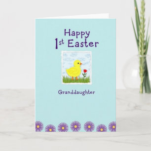 Tarjeta de Pascua de Nieta Azul Pálido