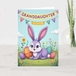 Tarjeta de Pascua de Nieta con Patrón Ovalado