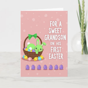 Tarjeta de Pascua de nieto con textura falsa