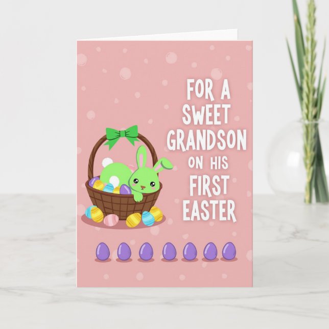 Tarjeta de Pascua de nieto con textura falsa (Anverso)