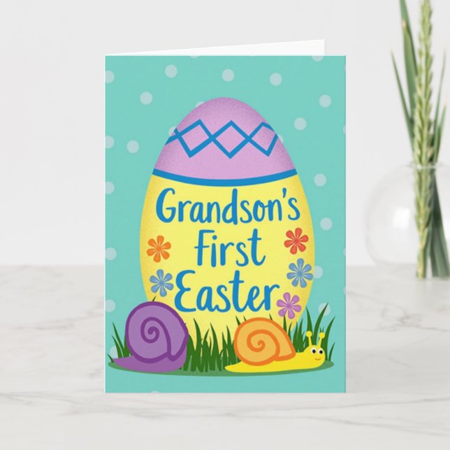 Tarjeta de Pascua de nieto en zigzag (Anverso)