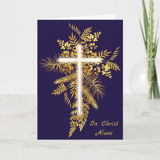 Tarjeta de Pascua de Oro en Cristo solo (Anverso)