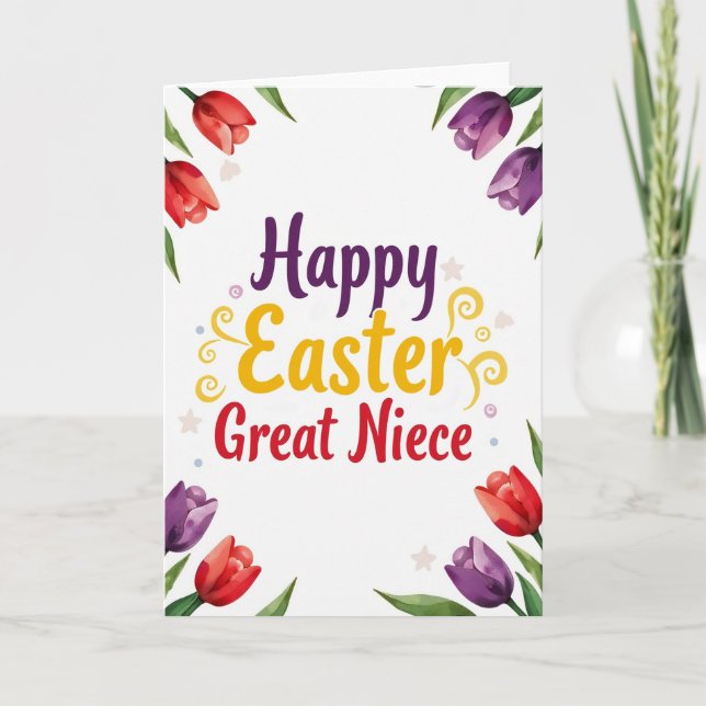 Tarjeta de Pascua de oro falso para sobrina (Anverso)