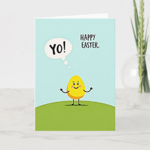 Tarjeta de Pascua de óvalo amarillo