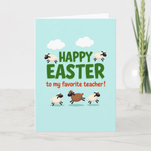 Tarjeta de Pascua de Ovejas Esponjosas