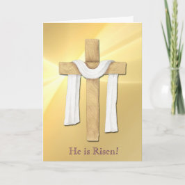 Tarjeta de Pascua de Pascua de Madera Luz Dorada