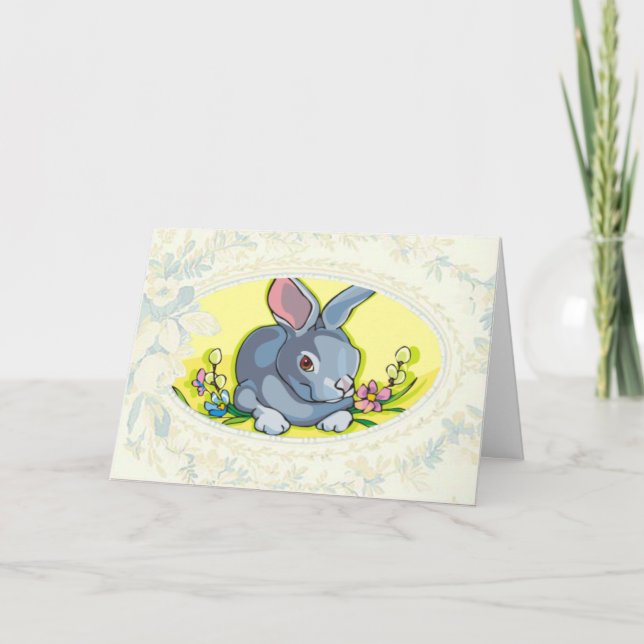 Tarjeta de Pascua de Pascua para Conejitos de Prim (Anverso)