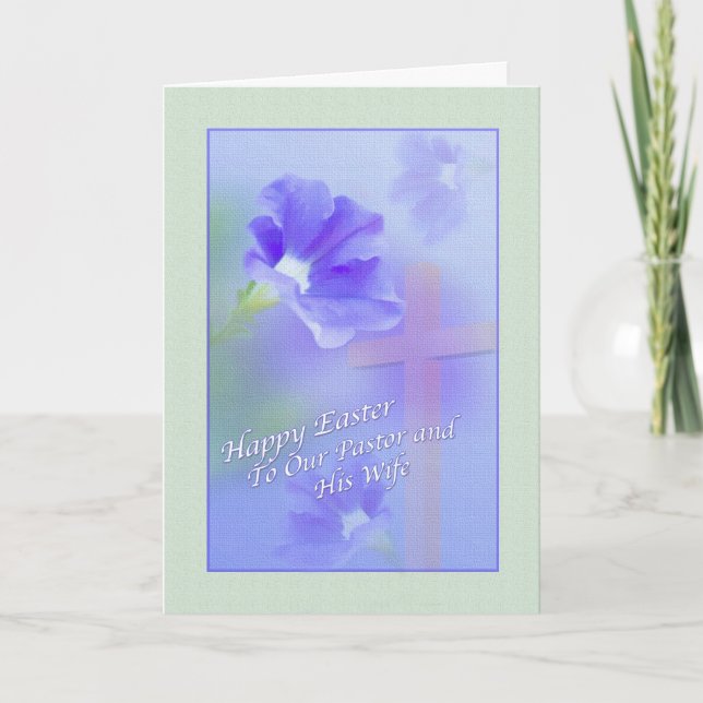 Tarjeta de Pascua de Pastor y Esposa con Flujo y C (Anverso)