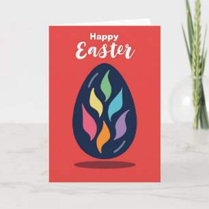 Tarjeta de Pascua de Patrón de Hoja