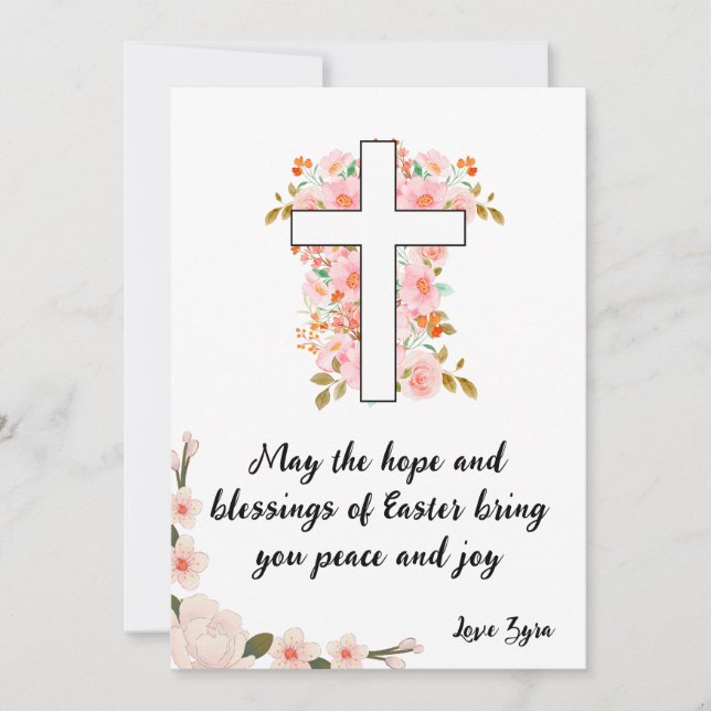 Tarjeta de Pascua de personalizable - Esperanza y  (Anverso)
