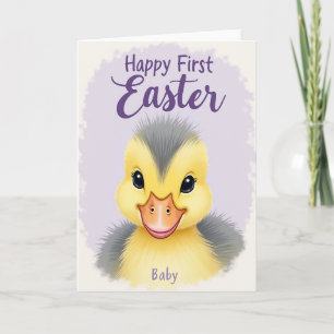Tarjeta de Pascua de Pollito Amarillo para Bebé