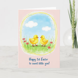 Tarjeta de Pascua de Pollitos Amarillos