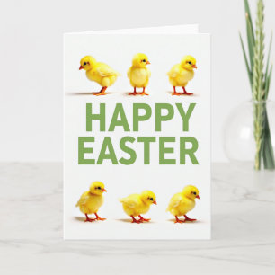 Tarjeta de Pascua de Pollitos Felices
