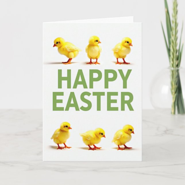 Tarjeta de Pascua de Pollitos Felices (Anverso)