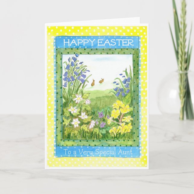Tarjeta de Pascua de Primavera para una tía (Anverso)