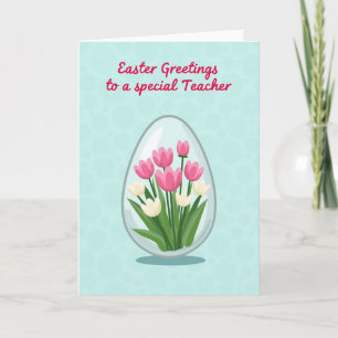 Tarjeta de Pascua de ramo de primavera para maestr