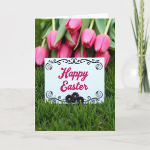 Tarjeta de Pascua de Remolinos Rosados