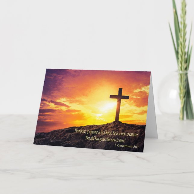 Tarjeta de Pascua de Resurrección de Nueva Criatur (Anverso)