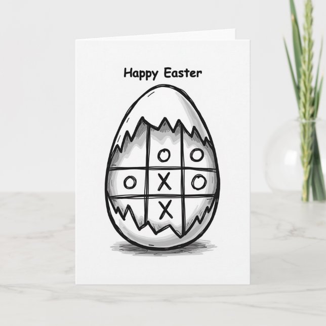 Tarjeta de Pascua de Tic Tac Toe (Anverso)