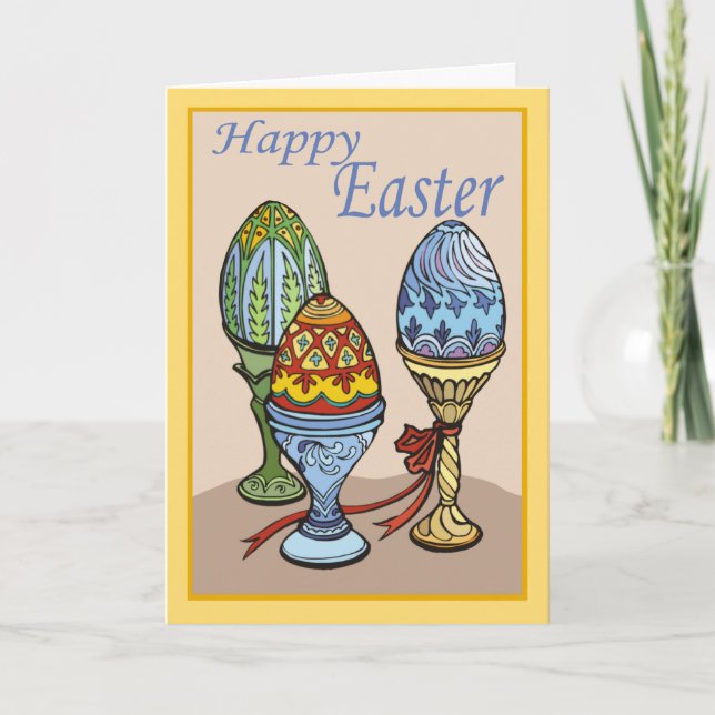 Tarjeta de pascua decorativa de los huevos (Anverso)