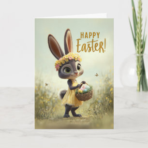 Tarjeta de Pascua del conejo de primavera de vesti