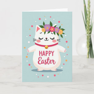 Tarjeta de Pascua del gato de lunares
