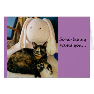 Tarjeta de pascua del gato de Tortie