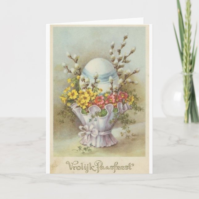 Tarjeta de pascua del holandés del vintage (Anverso)