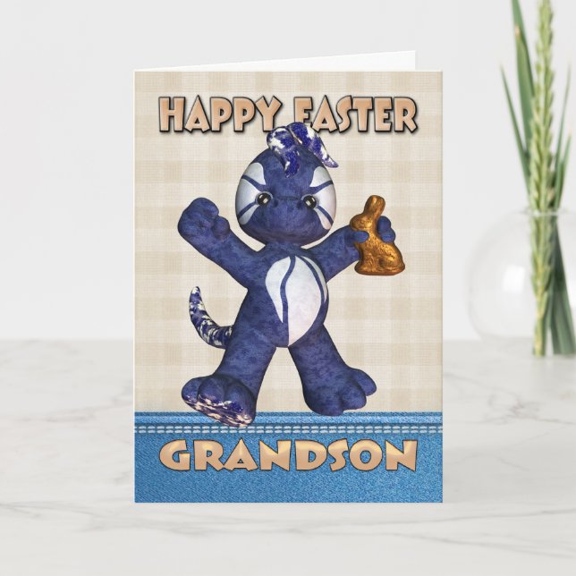 Tarjeta de pascua del nieto - chocolate del dragón (Anverso)
