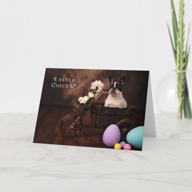 Tarjeta de pascua del polluelo de Pascua y del (Anverso)