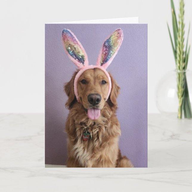 Tarjeta de Pascua del Retriever Dorado (Anverso)
