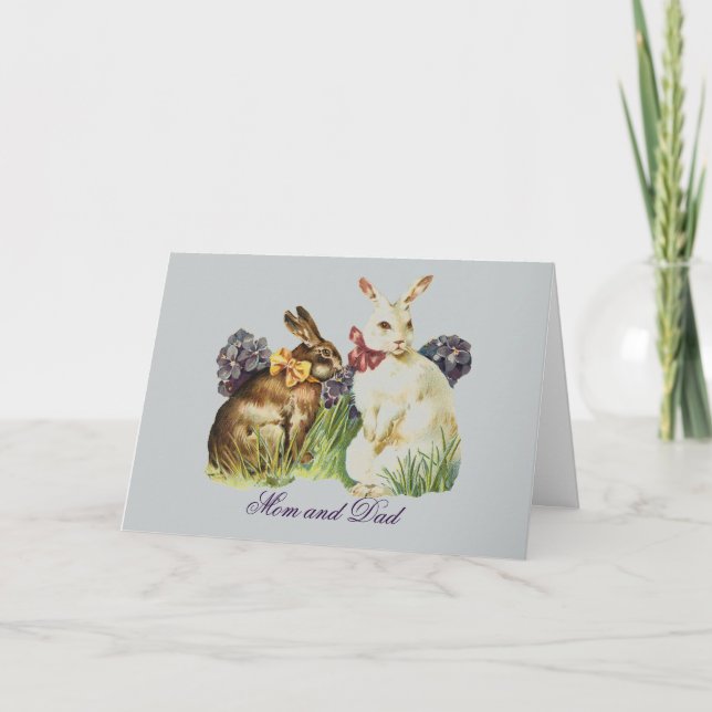 Tarjeta de pascua del vintage para los padres (Anverso)