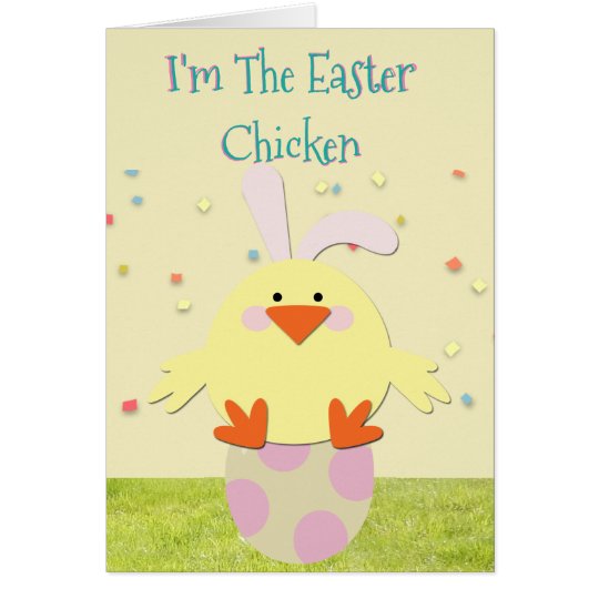 Tarjeta de pascua divertida con el " pollo de