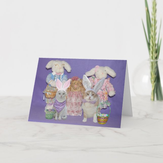 Tarjeta de pascua divertida de los conejitos del (Anverso)