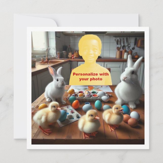 Tarjeta de Pascua, dulce invitación personalizada  (Anverso)