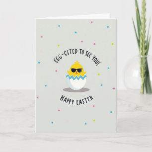 Tarjeta de Pascua Feliz con Huevo en Zigzag