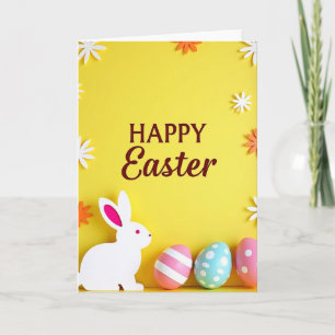 Tarjeta de Pascua Feliz con Huevo Rayado