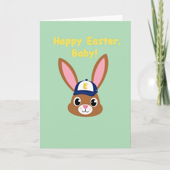 Tarjeta de Pascua Feliz Conejo Bebé (Anverso)