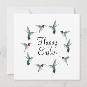 Tarjeta de Pascua Feliz de Colibríes de Garganta R