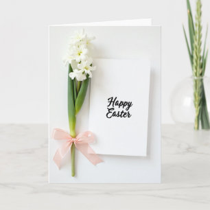 Tarjeta de Pascua Feliz de Flor Blanca